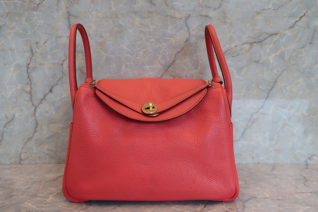 HERMES／エルメス リンディ30 トリヨンクレマンス ブーゲンビリア □O刻印 ショルダーバッグ 700040009