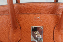 Load image into Gallery viewer, HERMES BIRKIN 35 Clemence leather Orange □I Engraving Hand bag 600010008
