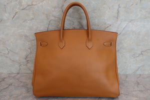 HERMES BIRKIN 40 Ardennes leather Natural sable □B刻印 Hand bag 600100024