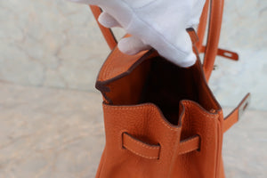HERMES BIRKIN 35 Clemence leather Orange □I刻印 Hand bag 600010008