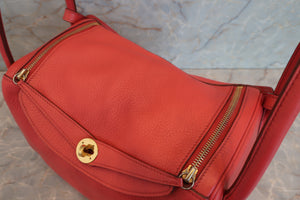 HERMES／エルメス リンディ30 トリヨンクレマンス ブーゲンビリア □O刻印 ショルダーバッグ 700040009