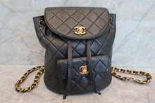 Load image into Gallery viewer, CHANEL Matelasse chain back pack Lambskin Black/Gold hadware Back pack 700100002
