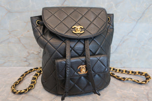 CHANEL Matelasse chain back pack Lambskin Black/Gold hadware Back pack 700100002