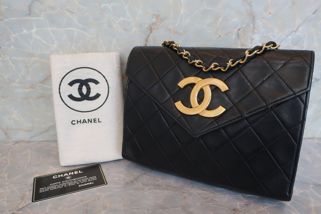 CHANEL/大号经典双C 链条包 羊皮 Black/Gold hadware(黑色/金色金属) 肩背包 600090079