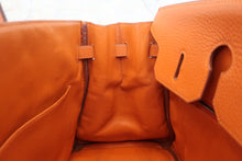 将图片加载到图库查看器，HERMES BIRKIN 35 Clemence leather Orange □I刻印 Hand bag 600010008
