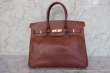 将图片加载到图库查看器，HERMES BIRKIN 35 Ardennes leather Brown □A刻印 Hand bag 600100186
