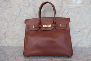 HERMES BIRKIN 35 Ardennes leather Brown □A刻印 Hand bag 600100186