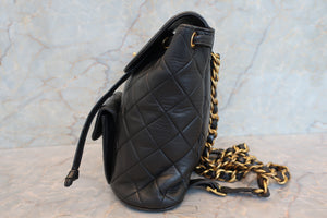 CHANEL Matelasse chain back pack Lambskin Black/Gold hadware Back pack 700100002