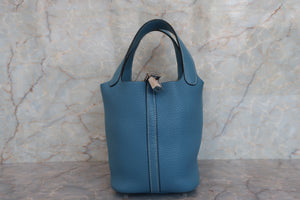 HERMES／エルメス ピコタンロックＰＭ トリヨンクレマンス ブルージーン ハンドバッグ 700060201