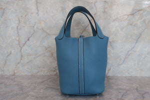 HERMES／エルメス ピコタンロックＰＭ トリヨンクレマンス ブルージーン ハンドバッグ 700060201