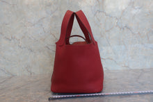 将图片加载到图库查看器，HERMES PICOTIN LOCK PM Clemence leather Rouge garance □Q刻印 Hand bag 800020071
