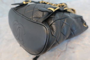 CHANEL Matelasse chain back pack Lambskin Black/Gold hadware Back pack 700100002