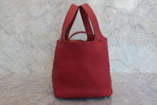 将图片加载到图库查看器，HERMES PICOTIN LOCK PM Clemence leather Rouge garance □Q刻印 Hand bag 800020071
