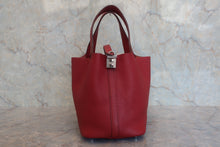 将图片加载到图库查看器，HERMES PICOTIN LOCK PM Clemence leather Rouge garance □Q刻印 Hand bag 800020071
