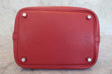 将图片加载到图库查看器，HERMES PICOTIN LOCK PM Clemence leather Rouge garance □Q刻印 Hand bag 800020071
