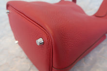 将图片加载到图库查看器，HERMES PICOTIN LOCK PM Clemence leather Rouge garance □Q刻印 Hand bag 800020071
