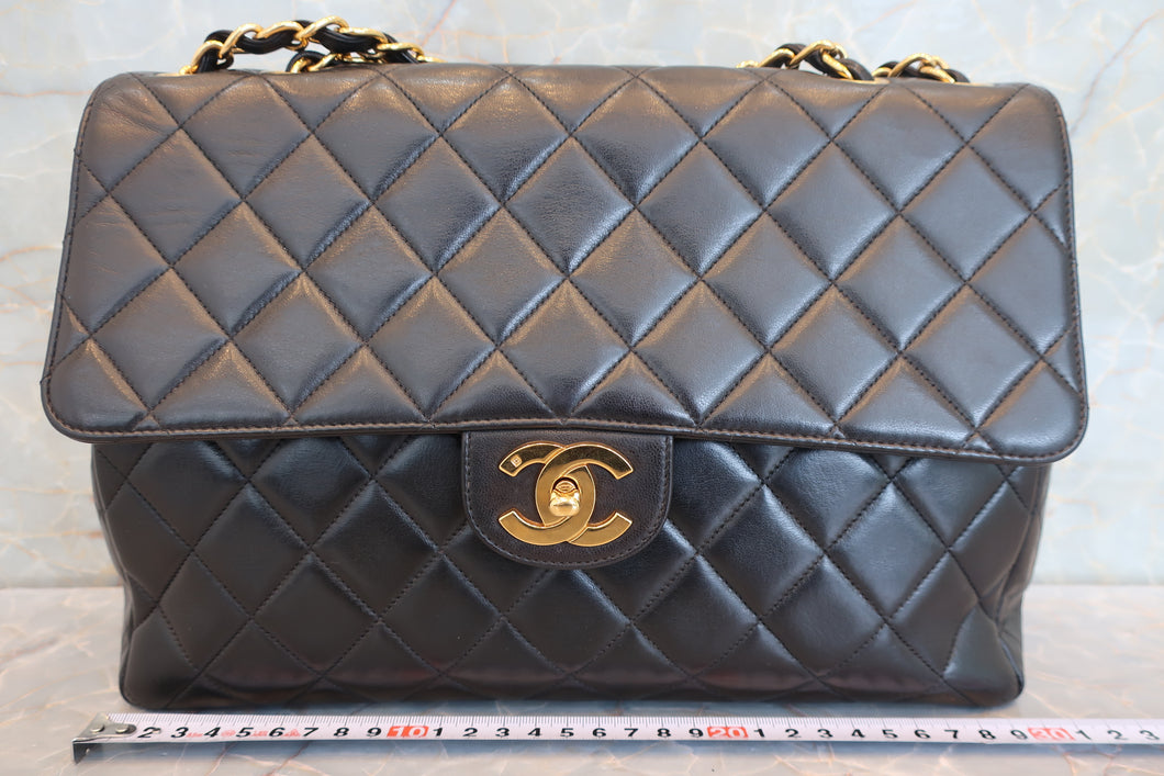 CHANEL/シャネル 中マトラッセシングルフラップチェーンショルダーバッグ ラムスキン ブラック/ゴールド金具 ショルダーバッグ 700110113