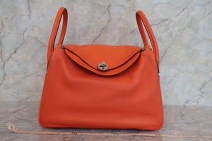 HERMES／エルメス リンディ30 エバーカラー オレンジ □Q刻印 ショルダーバッグ 700040008