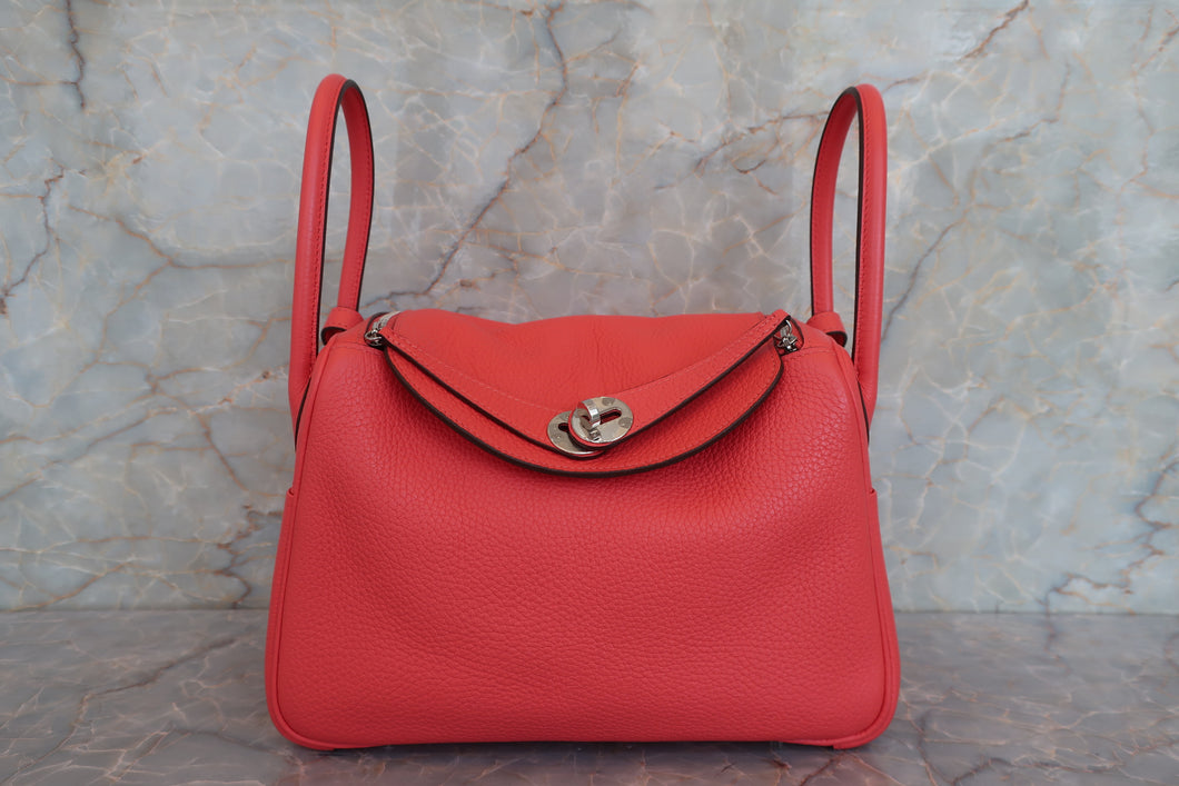 HERMES LINDY 26 Clemence leather Rose jaipur D Engraving Shoulder bag 700080002