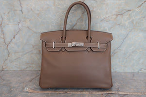 HERMES BIRKIN 30 Swift leather Etoupe gray □J Engraving Hand bag 700050003