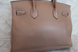 HERMES BIRKIN 30 Swift leather Etoupe gray □J Engraving Hand bag 700050003