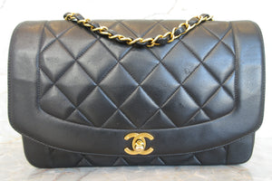 CHANEL  Diana matelasse chain shoulder bag Lambskin Black/Gold hadware Shoulder bag 700010152