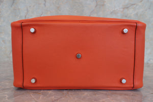 HERMES／エルメス リンディ30 エバーカラー オレンジ □Q刻印 ショルダーバッグ 700040008