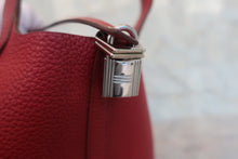 将图片加载到图库查看器，HERMES PICOTIN LOCK PM Clemence leather Rouge garance □Q刻印 Hand bag 800020071
