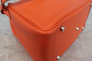 HERMES／エルメス リンディ30 エバーカラー オレンジ □Q刻印 ショルダーバッグ 700040008
