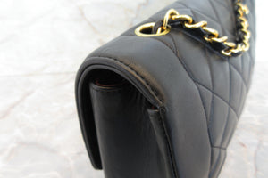 CHANEL  Diana matelasse chain shoulder bag Lambskin Black/Gold hadware Shoulder bag 700010152