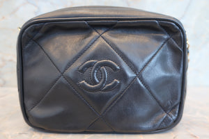 CHANEL CC mark fringe chain shoulder bag Lambskin Navy/Gold hadware Shoulder bag 700100053