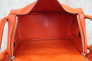HERMES／エルメス リンディ30 エバーカラー オレンジ □Q刻印 ショルダーバッグ 700040008