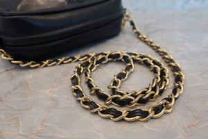 CHANEL CC mark fringe chain shoulder bag Lambskin Navy/Gold hadware Shoulder bag 700100053