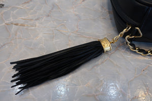 CHANEL CC mark fringe chain shoulder bag Lambskin Navy/Gold hadware Shoulder bag 700100053