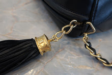 Load image into Gallery viewer, CHANEL CC mark fringe chain shoulder bag Lambskin Navy/Gold hadware Shoulder bag 700100053
