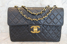 Load image into Gallery viewer, CHANEL Big Matelasse Single flap chain shoulder bag Lambskin Black/Gold hadware Shoulder bag 600120025
