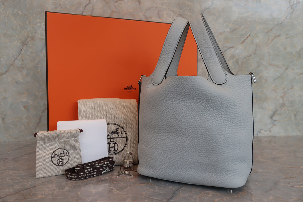 HERMES／エルメス ピコタンロックＰＭ トリヨンクレマンス ブルーペール Y刻印 ハンドバッグ 700080005