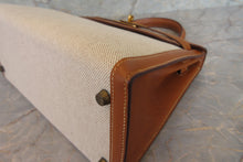 將圖片載入圖庫檢視器 HERMES／エルメス ケリー28 トワルアッシュ/クシュベル ベージュ/ゴールド 〇U刻印 ハンドバッグ 700040217
