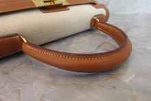 將圖片載入圖庫檢視器 HERMES／エルメス ケリー28 トワルアッシュ/クシュベル ベージュ/ゴールド 〇U刻印 ハンドバッグ 700040217
