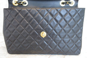 CHANEL Big Matelasse Single flap chain shoulder bag Lambskin Black/Gold hadware Shoulder bag 600120025