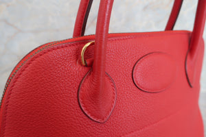 HERMES／エルメス ボリード31 トゴ ルージュヴィフ □H刻印 ショルダーバッグ 700060227