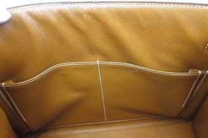 HERMES／エルメス ケリー28 トワルアッシュ/クシュベル ベージュ/ゴールド 〇U刻印 ハンドバッグ 700040217