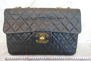 CHANEL/シャネル デカマトラッセシングルフラップチェーンショルダーバッグ ラムスキン ブラック/ゴールド金具 ショルダーバッグ 700070163