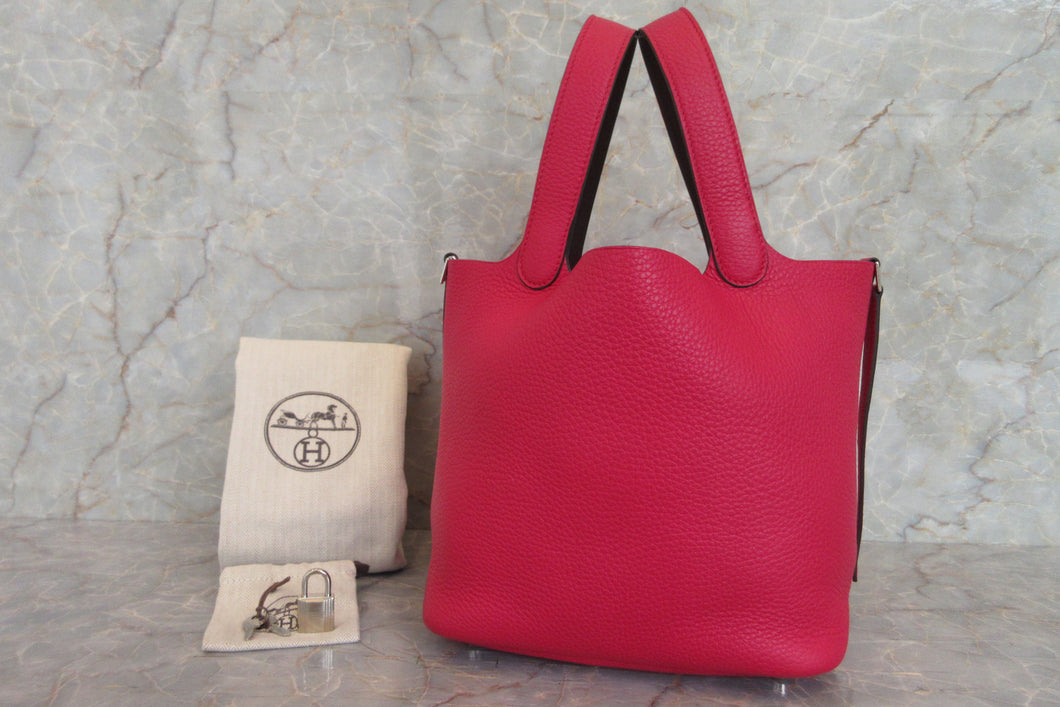 HERMES／エルメス ピコタンロックエクラＭＭ トリヨンクレマンス/ヴォースイフト フランボワーズ/ルージュセリエ Z刻印 ハンドバッグ 700050110