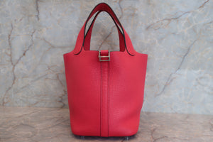 HERMES／エルメス ピコタンロックＰＭ トリヨンクレマンス ローズエクストリーム D刻印 ハンドバッグ 700050260