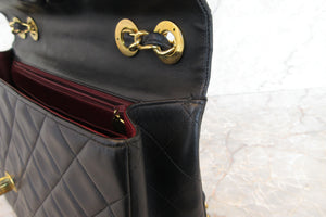 CHANEL/シャネル デカマトラッセシングルフラップチェーンショルダーバッグ ラムスキン ブラック/ゴールド金具 ショルダーバッグ 700070163