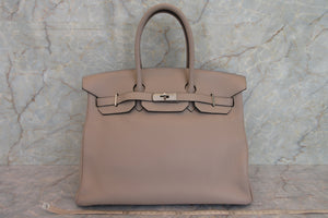 HERMES／エルメス バーキン35 トリヨンクレマンス トゥルティエールグレー □K刻印 ハンドバッグ 700090046