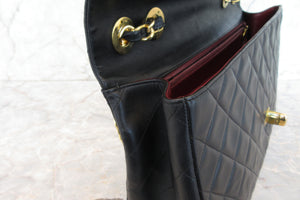 CHANEL/シャネル デカマトラッセシングルフラップチェーンショルダーバッグ ラムスキン ブラック/ゴールド金具 ショルダーバッグ 700070163