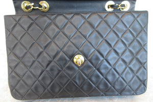 CHANEL/シャネル デカマトラッセシングルフラップチェーンショルダーバッグ ラムスキン ブラック/ゴールド金具 ショルダーバッグ 700070163