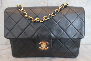 CHANEL Mini Matelasse single flap chain shoulder bag Lambskin Black/Gold hadware Shoulder bag 600050083